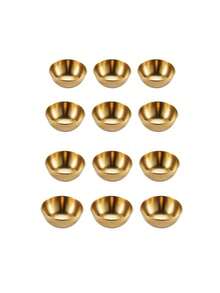 Set de 6 piezas/12 piezas de platos de acero inoxidable coreanos para salsas de BBQ, platos pequeños comerciales, tazones para mojar en fondue, platos para salsa de soja, 100ml - Dorado - Ver 7