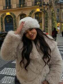 Women's Winter Fuzzy Wide Brim Fluffy Bucket Hat Winter Fluffy Warmer Bucket Hat, Solid Color Versatile Warmer Headwear, Ideal For Winter. Fall GWJW - 彩色 - 查看 8