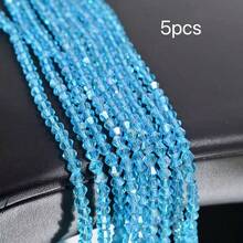 4mm Vibrant Faceted Glass Ball Beads | Sparkling Crystal Loose Beads | DIY Bracelet Necklace Phone Chain Jewelry Making Supplies | Handmade Craft Accessories - Spinel - View 107