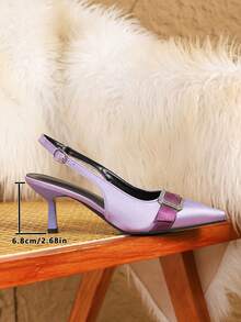 Giày cao gót mũi nhọn dành cho nữ, kiểu dáng thanh lịch, tối giản, màu tím, phù hợp cho mùa hè, mùa thu, mặc hàng ngày, Giáng sinh, Ngày lễ tình nhân. - Màu tím - Xem 7