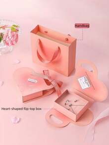 Hộp quà hình trái tim, hộp đựng trang sức thanh lịch, hộp quà tặng hình túi xách ngày Valentine, hộp quà tặng trang sức lãng mạn cho các cặp đôi, hộp quà tặng sáng tạo dành cho bạn gái, mẹ hoặc bạn thân. - Nhiều màu - Xem 2