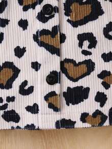 1pc Girls' Leopard Heart Pattern Mini Skirt, Fashionable Versatile Streetwear, Summer - Apricot - View 5