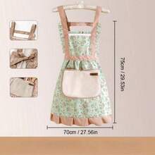 1pc/3pcs Cute Floral Pinafore Apron, Oil & Stain Resistant, Princess Style - Pink - View 14