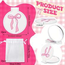 20 chiếc gương mini bỏ túi màu hồng hình nơ, nhỏ gọn và dễ mang theo, thích hợp làm quà tặng cho phụ nữ, sinh nhật, cô dâu, tiệc tùng hoặc ngày Valentine. - Nhiều màu - Xem 12