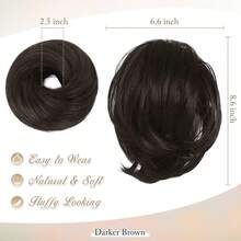 Extensiones de cabello BARSDAR, extensión de coleta, postizo sintético lacio, accesorios de cabello de coleta corta, simple scrunchie para mujeres, 4    Marrón oscuro - 27T613# Rubio ceniza claro mezclado con rubio decolorado - Ver 7