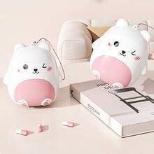 1pc Cute Teddy Bear Pill Box - 5 Compartment Sealed Pill Case With Cover, Pink/Yellow/White Portable Medication Storage Box, Travel-Friendly Tablet/Capsule Organizer (Plastic, Pill Container)