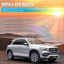 1 pieza Visera de sol de coche con diseño de mapache de moda, accesorio de coche interesante adecuado para chicas bonitas, hecho de fibra de poliéster, protección UV para el interior del coche, fácil de instalar, se adapta a varios modelos de coche, tiene función de aislamiento térmico y protección de la privacidad, mantiene tu coche fresco, plegable para un almacenamiento fácil - Mapache de moda - Ver 8