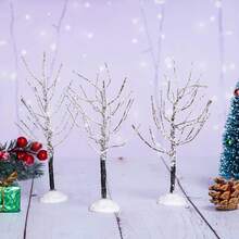 7 Pieces Mini Christmas Decor Trees,Snow Covered Branch Village Trees,Artificial Christmas Village Displays Tree, Winter Snow Model Birch Trees For Holiday Decorations (Christmas Village Trees) - trắng - Xem 4