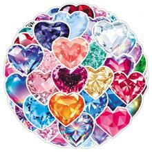 50pcs Exquisite High-Quality Sparkling Heart-Shaped Crystal Decorative Stickers For Stationery, Glassware, Envelopes - Multicolor - View 6