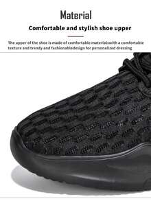 1 双男士步行鞋，针织网眼透气休闲鞋，高回弹 EVA，舒适系带运动鞋，适合日常散步、锻炼、跑步、休闲露营