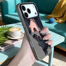 Precio al por mayor de entrega local de la fábrica de origen para la funda de teléfono de TPU negra transparente y colorida con diseño de anime de niño y perro negro, estilo INS, agarre cómodo para iPhone 17/17Air/17Pro/16/16E/16Pro/16Plus/16Pm/15/Plus/Pro/Prom - Plateado - Ver 7