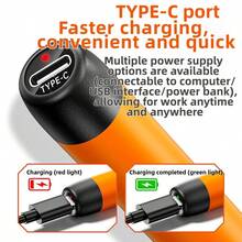 多功能USB数码电烙铁套装，智能300-450°C可调温电烙铁工具 - 橘色 - 查看 6