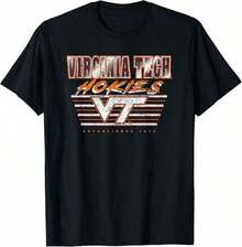 1Pcs,2026,Virginia Tech Hokies Vintage 90's Decibel Black T-Shirt,Vintage Summer Tops For Women - 黑5 - 查看 1
