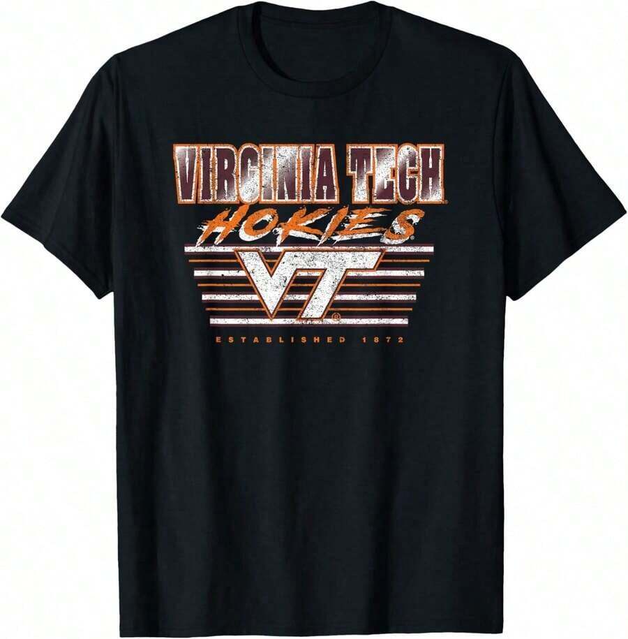 1Pcs,2026,Virginia Tech Hokies Vintage 90's Decibel Black T-Shirt,Vintage Summer Tops For Women - 黑5 - 查看 1