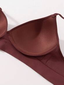 Áo ngực không gọng, không đường may, nâng đỡ dành cho nữ, thoải mái, thoáng khí, thân thiện với da, ngăn ngừa chảy xệ. - Gỗ đỏ - Xem 8