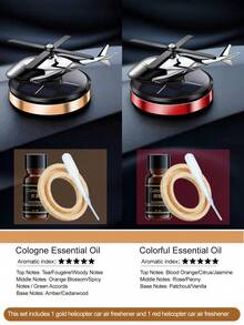 Cool Solar-Powered Helicopter-Shaped Creative Car Ornament – A 2-In-1 Must-Have Automotive Accessory Combining Car Decor And Fragrance Diffuser With Rotating Blades, Available In 5 Colors. The Set Includes Essential Oil, Wooden Scented Chips, And A Dropper. An Ideal Gift For Men And Car Enthusiasts.