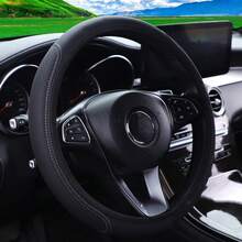15-Inch (Approx. 38.1 Cm) Universal Steering Wheel Cover - Breathable PU Leather With Odorless Rubber Grip, Anti-Slip Classic Design, Fits Most Cars - Solid Color - View 5
