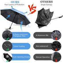 210T涂层自动折叠口袋伞，防风，轻便，男女通用（天蓝色），春夏精选，伴娘礼物，房间装饰，卧室装饰，海滩，旅行，男士适用，女士适用，度假，妇女节，旅行必备，婚礼回礼，Y2K，卧室，汽车配件，厨房装饰，可爱小物 - 米色 - 查看 6