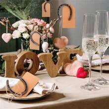 10/20Sets Good Lucky Horse Shoes With Kraft Tag, Metal Mini Craft Horseshoes Decorations For Rustic Vintage Wedding Party Decor Western Party Decorations,Avoid Contact With Food. - Multicolor - View 8