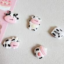5pcs/8pcs/10pcs Cute Cartoon Cow Fridge Magnets, Oval Plastic Refrigerator Stickers And Whiteboard Decals, Suitable For Home And Office Decoration, Creative Educational Supplies, Magnetic Decorations - Multicolor - View 4