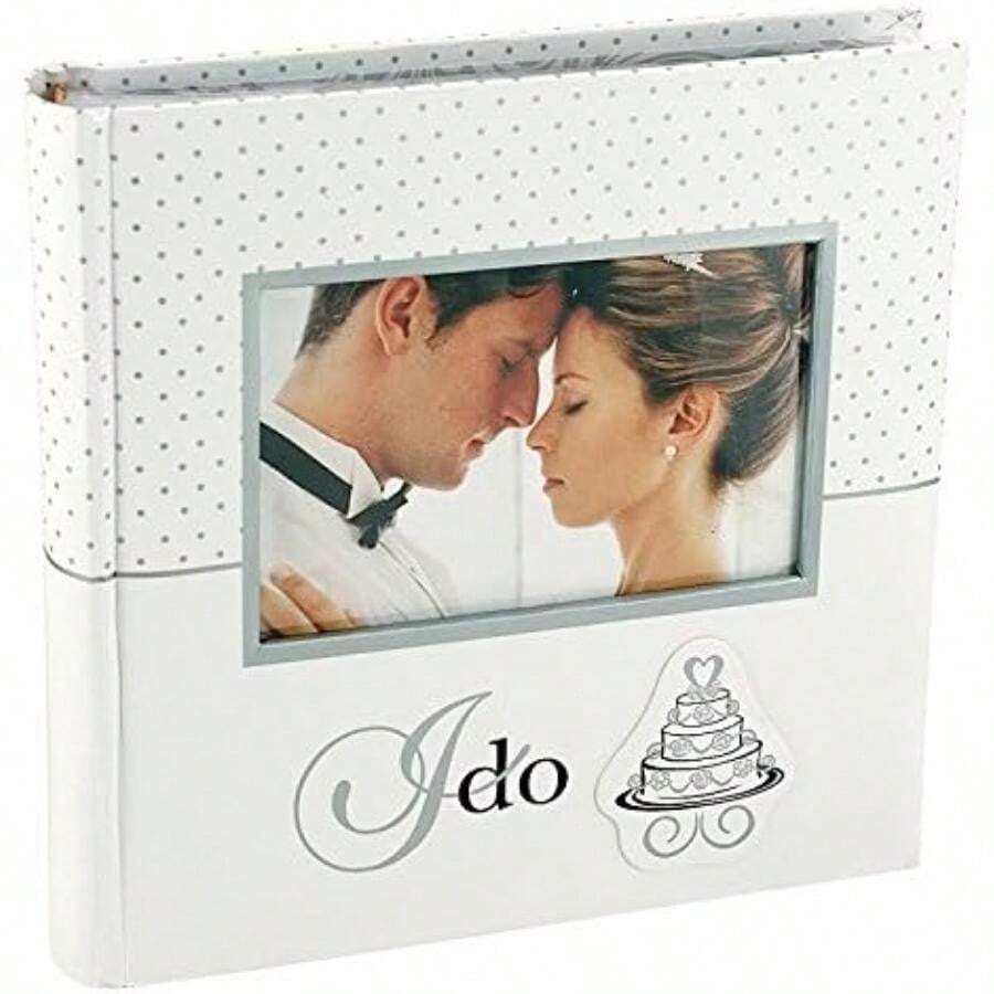 Álbum de fotos Malden "I Do", "Our Wedding" White and Silver, 1("I Do" Blanco y Plata 10.16 x 15.24 cm (4x6 pulg)) - Multicolor - Ver 1