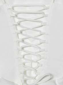 HH Đầm dự tiệc không tay xếp ly dành cho nữ, đầm thanh lịch hai dây gợi cảm dành cho nữ, đầm ngắn hở lưng màu trắng mùa hè. - trắng - Xem 8