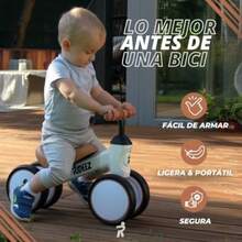 JCH-Bicicleta de Equilibrio 1 a 3 años Bici de Balance sin Pedales Bicicleta de Aprendizaje Montable para Niños Triciclo para bebé de 4 Ruedas Regalo para Bebés juguetes para bebe 1-3 años -RZ001 - Rosa - Ver 4