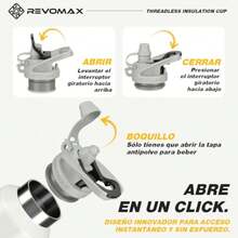CYPNREVOMAX Termo de Acero Inoxidable 316 con Pajita Botella Térmica Doble Pared para Agua Fría 36H/Caliente 18H 32 Oz 950ml Aislada Antigoteo Ideal para Deportes Gimnasio y Viajes - AmarilloFashion - 219688487 - Ver 6