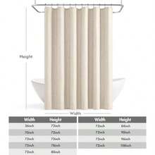 ANRODUO - Cortina de ducha de lino crema bohemio con 12 ganchos de metal juego de cortina de ducha de tela impermeable y resistente diseño de agujeros de botón lavable a máquina para baño tina - Crema - Ver 7