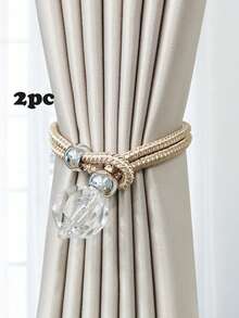 2pcs/4pcs Luxury Crystal Pendant Polyester Curtain Tie Backs, Suitable For Curtain Fixing And Decoration, Multiple Colors Available - Multicolor - View 13
