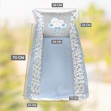 Berço Portátil Dobrável: Conforto, Segurança, Mobilidade e Praticidade para o Bebê - Azul bebê - Visão 2