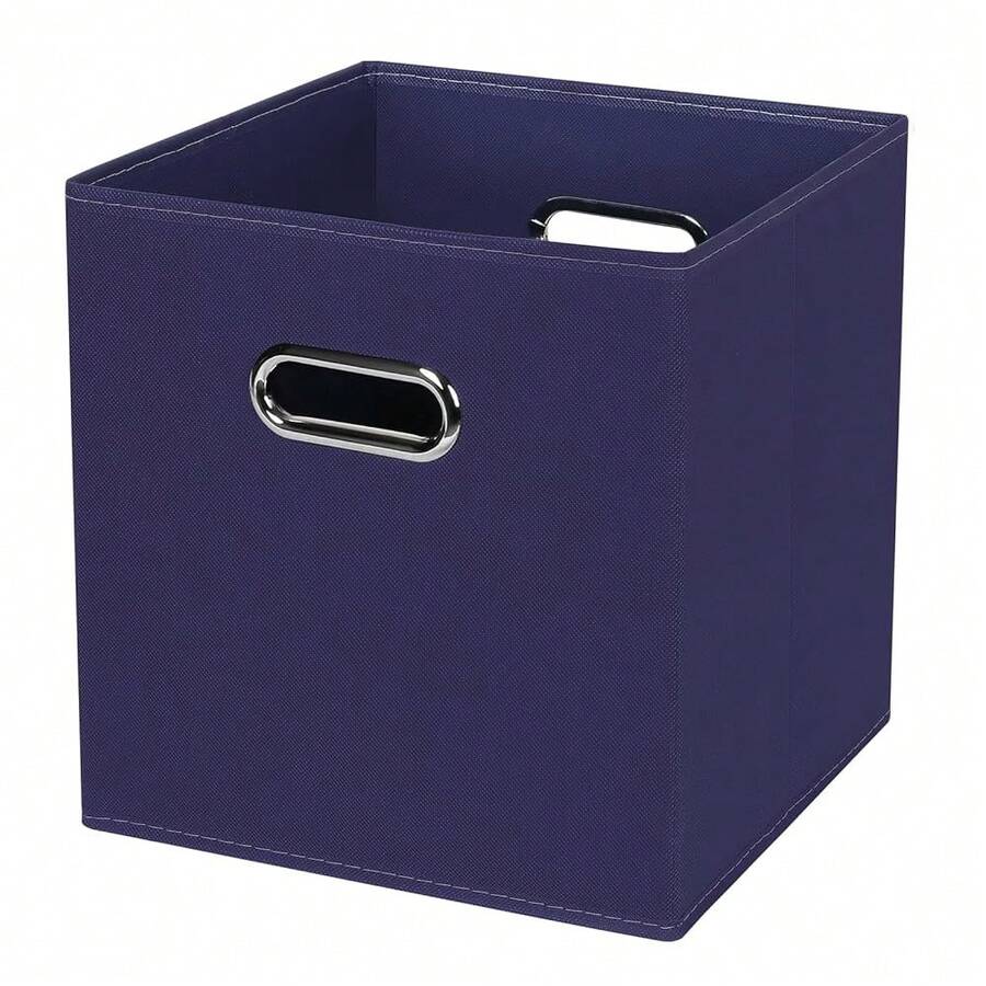 Black Foldable Storage Cubes Bins , Fabric Storage Box Cubes Organizer Baskets With Dual Handles For Home Organizer (Navy Blue) - NavyBlue - View 1