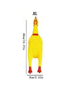 黄色橡胶吱吱叫小鸡玩具，新颖耐用，猫狗皆宜，完美礼物，趣味恶作剧玩具，互动咀嚼玩具，缓解压力 - 黃色 - 查看 14