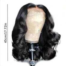 Bob Wig Human Hair 13x4 Lace Front Wigs Human Hair Pre Plucked Body Wave 180% Density 14 Inch HD Lace Frontal Short Glueless Wigs For Women (14 Inch, Natural Black) - Natural Black - View 2