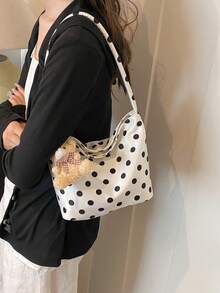 1个迷你波点单肩包，休闲手提包，新款女士包 - 彩色 - 查看 6
