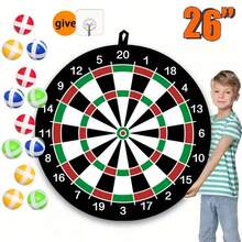 一套29英寸儿童大型飞镖靶，含8支粘性飞镖，室内/室外运动趣味派对游戏玩具，适合3-12岁男孩女孩生日礼物 - 彩色 - 查看 4