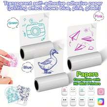 57mm Color On Transparent Glossy Thermal Sticker Photo Notes Suit For T02 M03 M04 Peripage A6 Paperang - Multicolor - View 10