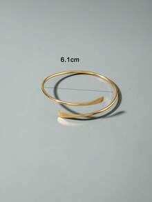 imoli 1件时尚创意夸张金属花卉螺旋臂环手镯，适合作为送给去海滩度假的女性的珠宝礼物