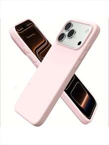 Liquid Silicone 3-Layer Full Protective Soft Rubber Phone Case Compatible With Iphone 17, 17 Air, 17 Pro, 17 Pro Max, With Anti-Shock Protection And Microfiber Lining, Also Compatible With IPhone 13, 11, 16 Pro Max, 15, 14 Plus, 12 - Ash Powder - View 3