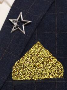 Fashionable Men's Rhinestone Shiny Pocket Square For Wedding, Party, Banquet, Stage Suit Formal Wear Accessory, Instant Pocket Square - Multicolor - View 15