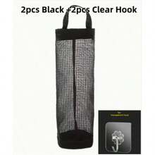 2个装垃圾袋收纳袋，塑料袋分配器，耐用可水洗垃圾袋架，清洁用品，家居工具，返校必备品，壁挂式厨房垃圾袋收纳架，圆形杂物收纳袋，厨房用品，清洁用品收纳，门后悬挂式收纳袋，带可拆卸可水洗网袋的壁挂式厨房垃圾袋架