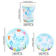 Blue Salamander Disposable Tableware Set, 7/9 Inch Party Plates, Disposable Paper Plates And Cups Suitable For Holidays, Weddings, Engagements, Weddings, Birthdays, Parties, Celebration Events - Multicolor - View 10