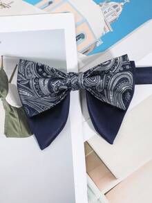 1件男士时尚休闲简约腰果图案纯色领结，舒适百搭，适合日常、派对、宴会、旅行等场合。