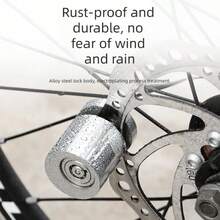 1pc Bicycle Disc Brake Lock, Mountain Bike Anti-Theft Lock, Motorcycle/Electric Bike Disc Brake Lock, Cycling Equipment Lock, It Can Be Locked Without A Key, Making It Simple And Convenient.
