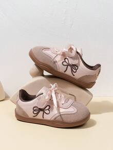 1 Pair Unisex Casual Hook And Loop Sneakers, Comfortable Non-Slip Flat Versatile Sports Shoes For Kids, Students, Suitable For All Seasons (Size Runs Small, Please Order One Size Up) - Pink - View 5