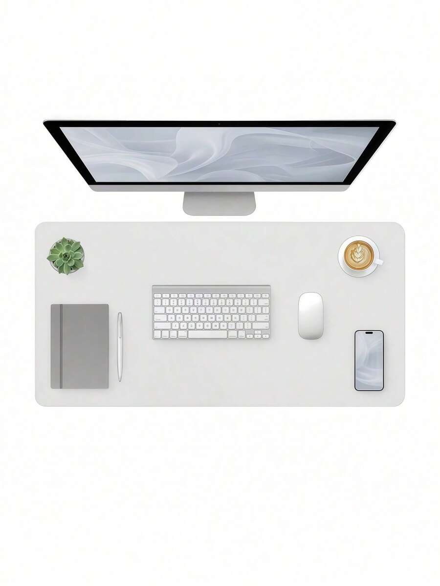 Grande tappetino da scrivania in vera pelle, tappetino da scrittura, tappetino da scrivania in pelle PU, tappetino da scrivania resistente all'usura, impermeabile e resistente al calore, tappetino da scrivania tutto in uno per tastiera e mouse, tappetino da gioco per laptop, tappetino da scrivania di alta qualità, tappetino per mouse in vera pelle per il ritorno a scuola, accessori per scrivania d'ufficio, forniture per ufficio, accessori per scrivania, tappetino per mouse, tappetino per mouse da scrivania - Bianco - Visualizzare 1