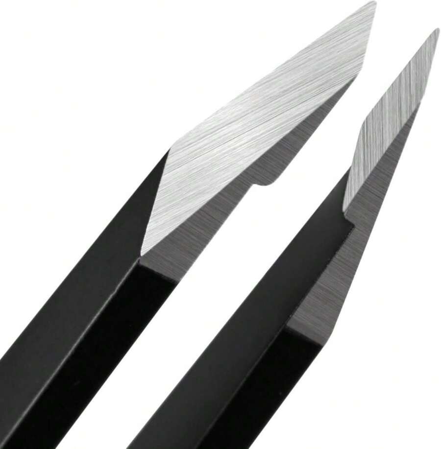 NILIYA Tweezers For Women Facial Hair, Precision Slant Eyebrow Tweezers, Sharp Plucker For Remove Hair And Blackhead, With Travel Case(Black) - ColorA - 查看 1