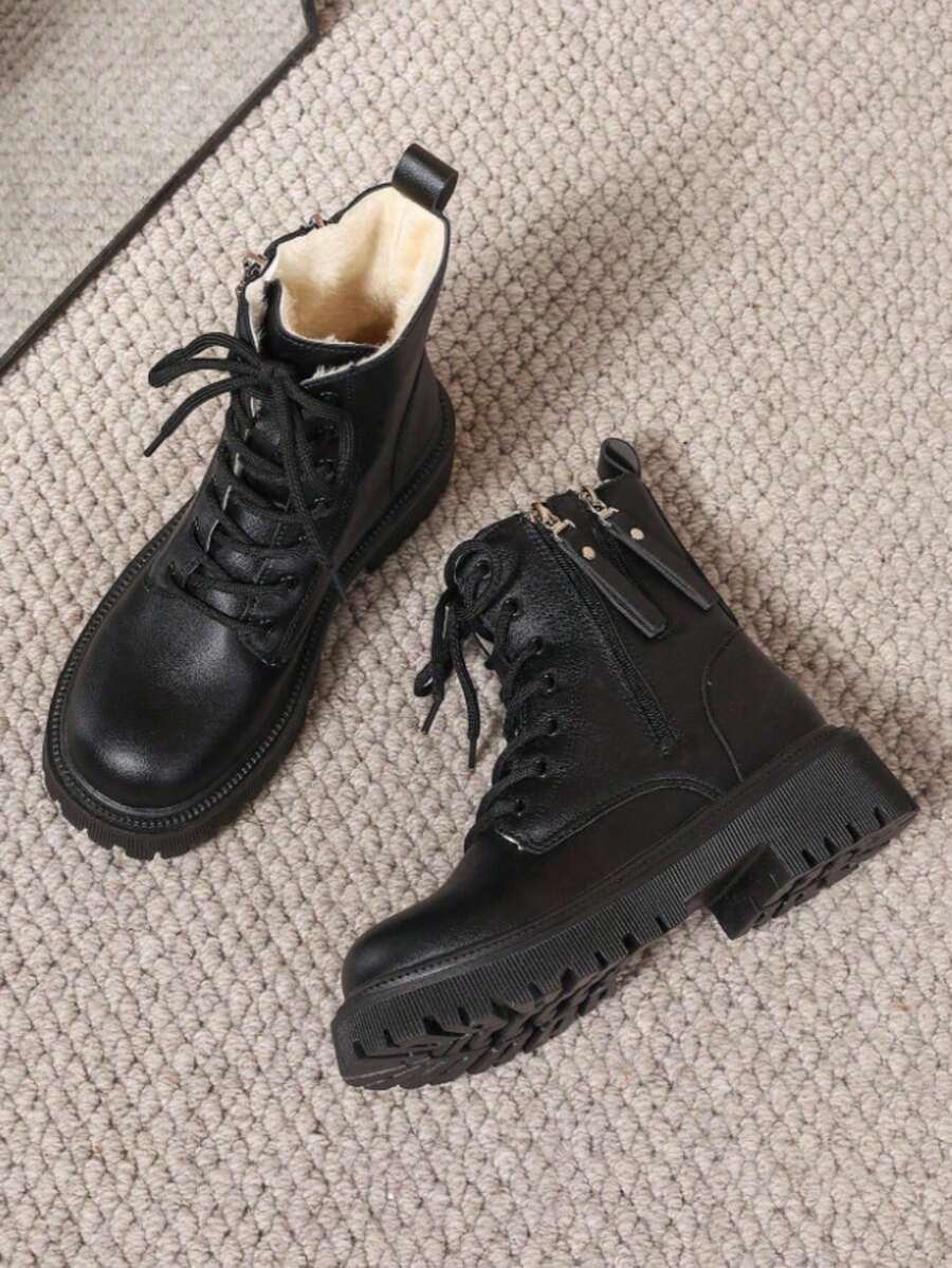 Women's Snow Boots Warm Winter BootsWaterproof Comfortable Combat Boots Boots For Women Botas Para Mujer Botas De Invierno Para Mujer - 加強版黑色 - 查看 1