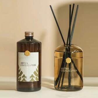 1 Peça Conjunto de Difusor de Cana de Aromaterpia de Design de Nicho Premium, Óleos Essenciais Mistos de Plantas Naturais, Fragrância de Decoração para Casa, Aroma de Longa Duração, Suporte de Incenso de Vime Interno, Adequado para Casamento, Aniversário, Dia dos Namorados, Natal, Presentes de Festa de Feriado, Aplicável a Quarto, Escritório, Sala de Estar, Banheiro, Desodorização, Etc.