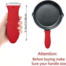 Silicone Pot Holders Set Of 4 Silicone Heat-Resistant Handle Covers, Cast Iron Handle Covers, Silicone Pot Holders, Cast Iron Skillet Pads, Cast Iron Pot Handle Covers, Non-Slip Pot Handle Covers, Suitable For Cast Iron Pots, Clay Pots, Woks, Frying Pans, And Flat Pans. - Multicolor - View 4